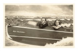 Couple in Fake Speedboat, Miss California Prints