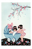 Children with Bay in Carriage Posters