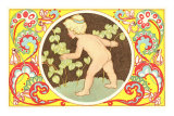 Victorian Child with Vines Print