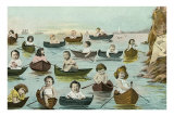 Victorian Children in Boats on Water Print