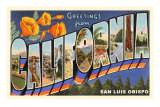 Greetings from California, San Luis Obispo Posters Greetings from California, San Luis Obispo Posters