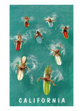 Surfers with Colorful Boards, California Gicleetryck Surfers with Colorful Boards, California Gicleetryck