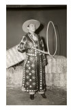 Trick Roper in Leather Vest and Chaps Posters