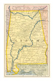 Map of Alabama Poster