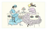 Art Nouveau Drawing of Tea Party Posters
