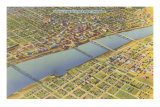 Aerial View of Little Rock, Arkansas Print