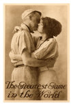 Baseball Couple Kissing Posters