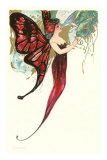 Butterfly Lady,Art Nouveau Posters Butterfly Lady,Art Nouveau Posters