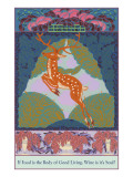 If Food is the Body, Motto, Art Deco, Stag Giclee Print