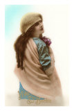 Vive Ste. Barbe, Woman with Bouquet Posters