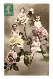 Babies in Roses Print