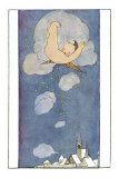 Baby Angel Falling onto Village Posters