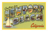 Greetings from Newport Beach, California Posters