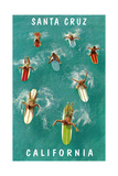 Surfers from Above, Santa Cruz, California Kunstdrucke