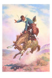Bucking Bronco Out on Range Posters