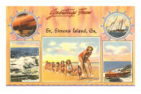 Greetings from St. Simons Island, Georgia Prints