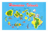Map of Hawaii Poster Map of Hawaii Poster