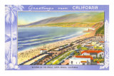 Greetings from California, Santa Monica Beach Print