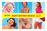 Greetings from Huntington Beach, California, Bathing Beauties Prints