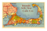 Map of Cape Cod, Massachusetts Print Map of Cape Cod, Massachusetts Print