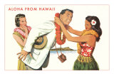 Aloha, Man Getting Lei, Hawaii Posters