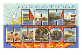 Greetings from Lake Huron, Michigan Print