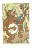 Chimp Playing Banjo Posters