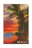 Sunset, Maui, Hawaii Poster