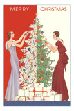 Deco Merry Christmas with Tree and Presents Prints