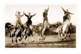 Cowgirls Standing on Horses Posters
