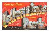 Greetings from Yellowstone Park, Montana Print