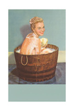 Soapy Blonde in Barrel Tub Poster