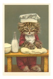 Kitten Making Bread Poster