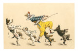 Clown with Dancing Dogs Print