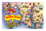 Map of Maryland Pósters Map of Maryland Pósters