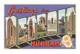 Greetings from Detroit, Michigan Prints