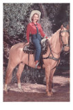 Cowgirl Riding Palomino Posters