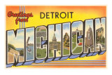 Souvenirs de Detroit, Michigan Poster