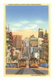 California Street, Drahtseil-Straßenbahn, San Francisco, Kalifornien Poster