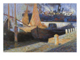 Boats in Sunlight Giclee Print by Umberto Boccioni
