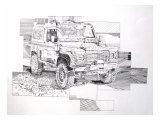 Deconstruction Landrover Giclee Print by Mark Sibley