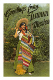 Greetings from Tijuana, Senorita in Sarape Affiche