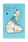 Mapa de la isla Block, Rhode Island Póster