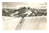 Skier Doing Herring-Bone Uphill Poster