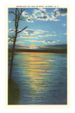 Clair de lune sur Lake Hickory, Hickory, Caroline du Nord Posters