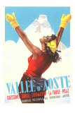 Valle d'Aoste Ski Resort Advertisement Affiche