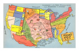 Texan's Map of US Prints