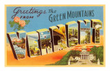 Greetings from Green Mountains, Vermont Prints