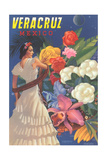 Poster for Veracruz, Mexico, Senorita with Flowers Plakát Poster for Veracruz, Mexico, Senorita with Flowers Plakát