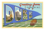 Greetings from Duke University, North Carolina Prints